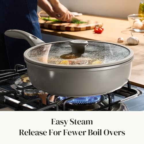 Ceramic Coated Nonstick Frying Pan with Cover
