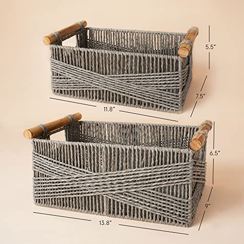 Wicker Storage Baskets for Organizing (2 Count)