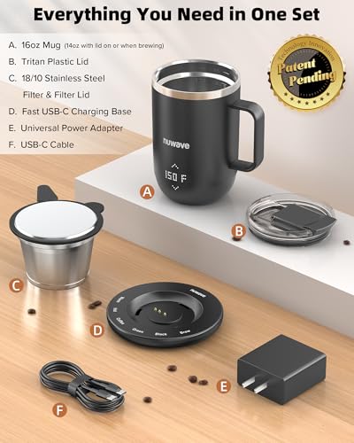 Smart Heated Coffee Mug with Custom Brew Modes