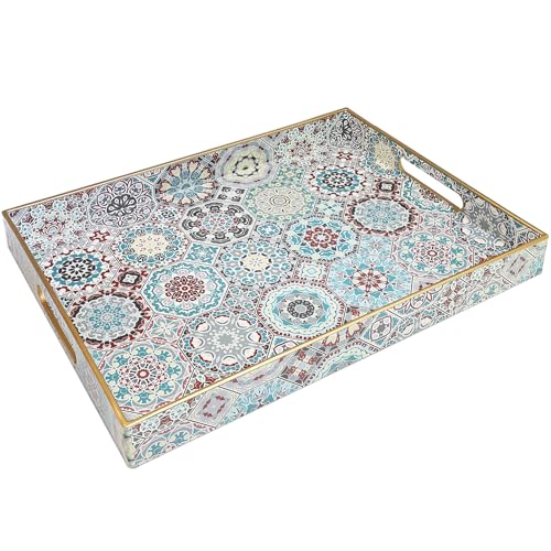 Decorative Serving Tray with Handles