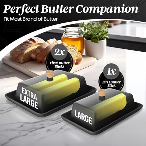 Extra Large Ceramic Butter Dish with Lid