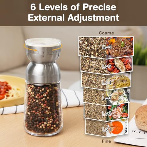 Pepper Grinder Salt Grinder Manual (2 Count)
