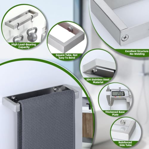 8'' Hand Towel Holder Towel Bar Wall Mount (2 Count)