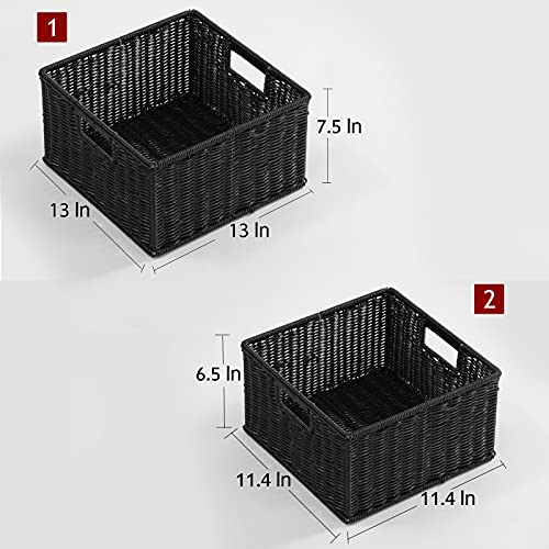 Wicker Storage Baskets for Organizing (2 Count)