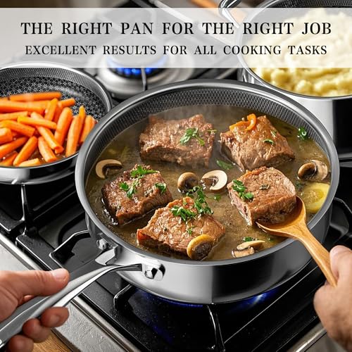 Hybrid Tri ply Stainless Steel Cookware Set Oven Safe