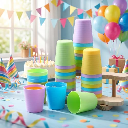36 Pcs Kids Plastic Cups 8 oz Drinking Toddler Cups (36 Count)