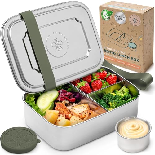 Stainless Steel Bento Box + Condiment Container