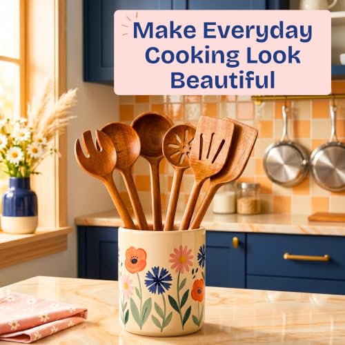 Non Toxic Acacia Wooden Utensils Set (6 Count)