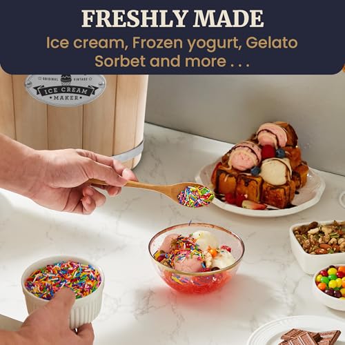 EIM924LX 4Qt Old Fashioned Wood Bucket Ice Cream Maker
