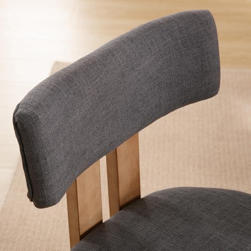 Linen Dining Chairs Set of 4 Modern Farmhouse Kitchen Chairs with Open Low Back Upholstered Wood Side Chairs for Dining Room (4 Count)