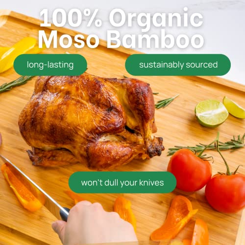 HUGE 24 Inch Bamboo Cutting Board with Lifetime Replacement