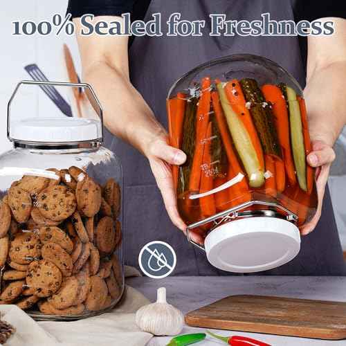 1.5 Gallon 5700 ML Glass Jar with Lid (2 Count)