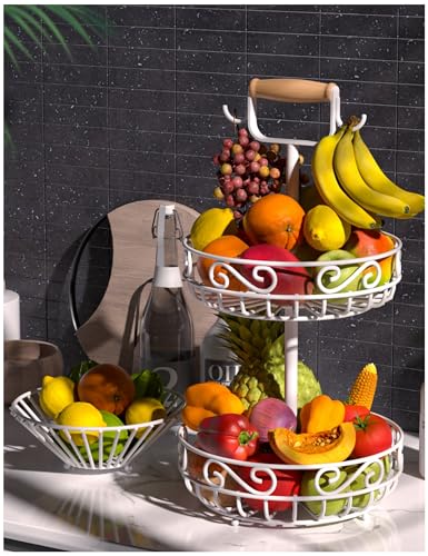 2 Tier 𝐅𝐫𝐮𝐢𝐭 𝐁𝐚𝐬𝐤𝐞𝐭 and Fruit Bowl (2 Count)