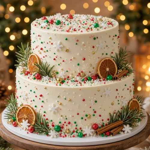 Christmas Mixed Sprinkles Edible Pearls Cake Decorations Cupcake Toppers Cookie Decorating Perfect for Wedding Party Valentine Halloween Christmas Supplies 4.58OZ (4.58 Ounce)