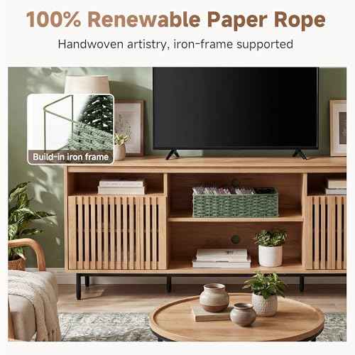 Wicker Toilet Paper Basket for Sage Green Bathroom Decor