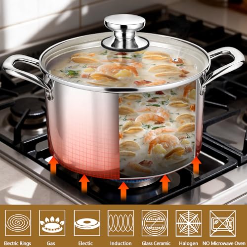 8 Quart Tri Ply Stainless Steel Stock Pot
