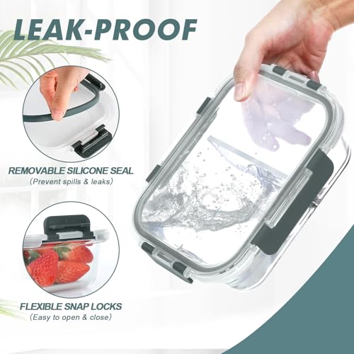 30 oz 5 Pack Glass Meal Prep Containers 2 Compartments (5 Count)