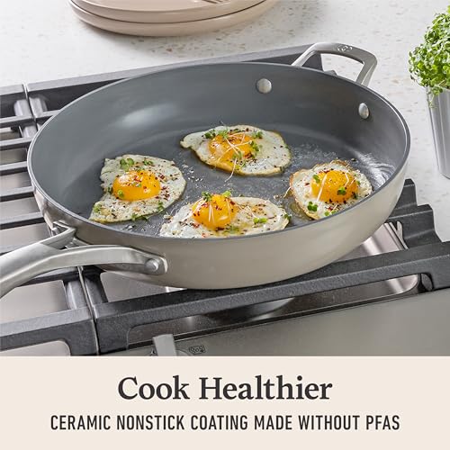 Premier Ceramic Nonstick 12" Frying Pan with Lid