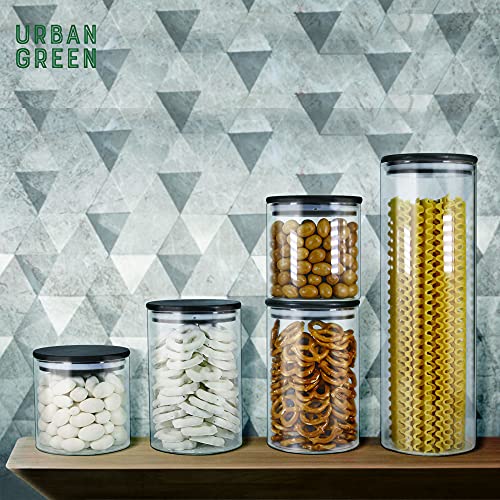 Glass Jars with Airtight Black Lids