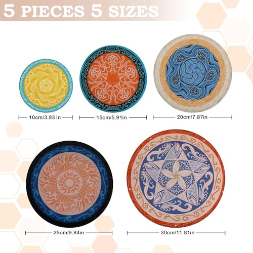5Pcs Reusable Beeswax Elastic Bowl Covers for Bread Proofing and Food Cover (5 Count)