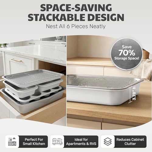 6 Pc Stackable Baking Pans Set (6 Count)