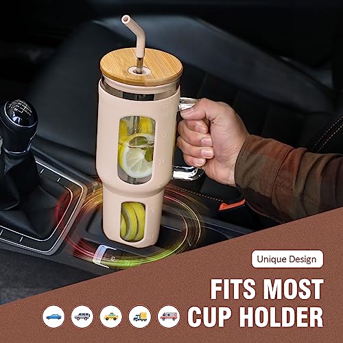 Glass Tumbler with Lid and Straw