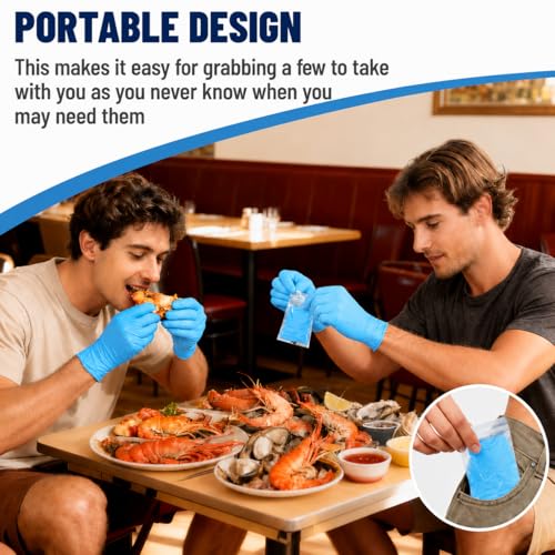 Individually Wrapped Black Disposable Nitrile Gloves (800 Count)