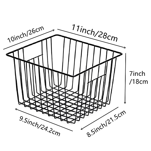 Wire Metal Basket Bin Storage Baskets Modern Farmhouse Food (3 Count)