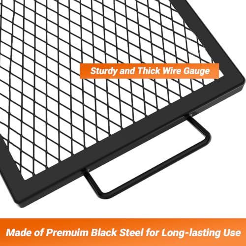 Heavy Duty Rectangular Fire Pit Grill Grate with X