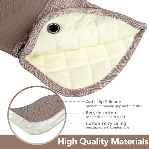 Professional Microwave Silicone Oven Mitts one Pair (3 Count)