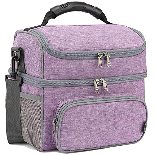 Double Layer Cooler Insulated Lunch Bag Adult Lunch Box Large Tote Bag for Men (2 Count)