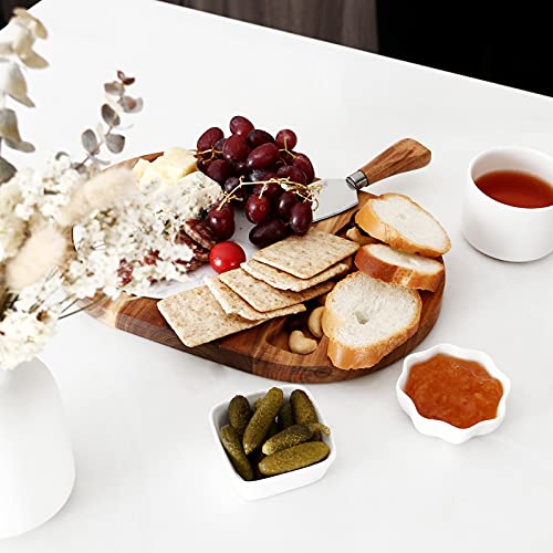 Oval Wooden Cheese Board Set