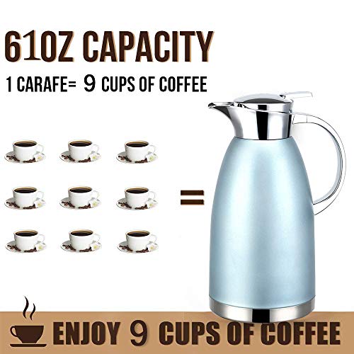 61oz Coffee Carafe Airpot Insulated Coffee Urn Stainless Steel Vacuum Thermal Pot Flask for Coffee
