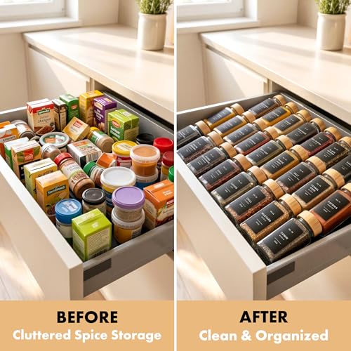 Glass Spice Jars with Label (24 Count)