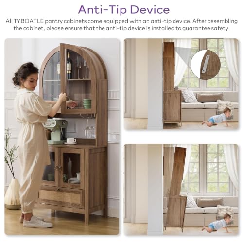 75'' Tall Arched Pantry Cabinet