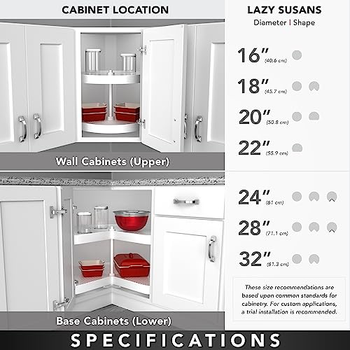 2 Tier Pie Cut Plastic Lazy Susan for Corner Base Cabinets