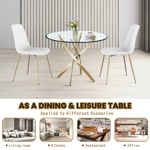 36" Round Glass Dining Table Set for 4 (4 Count)