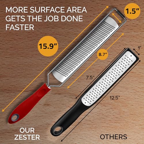 DESIGNED BY CHEFS ~ Premium Lemon Zester Grater With Perfectly Angled Teeth ~ Ideal for Citrus