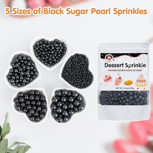 Edible Black Pearl Sprinkles (4.5 Ounce)