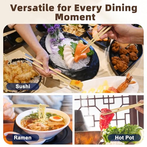 5 Pairs Bamboo Chopsticks Reusable Japanese Style Chopstick Gift Sets