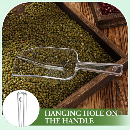 18 Pcs Plastic Serving Tongs Mini Kitchen Tongs Utility and Plastic Kitchen Scoops Clear Ice Scoop Mini Clear Buffet Scoop for Candy Dessert Buffet Ice Snack Coffee Tea (18 Count)