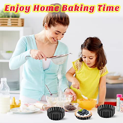 24 Pcs Mini Tart Pans 4 Inch with Removable Bottom Round Nonstick