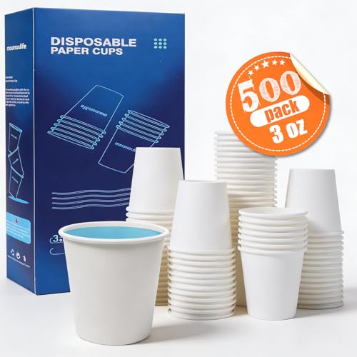 Disposable Paper Coffee Cups 3 oz 500 Count