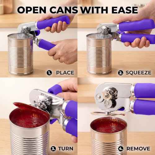 Stainless Steel Swing Open Manual Can Opener Comfortable Grip