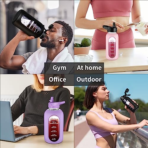 40 oz Glass Water Bottle with Straw