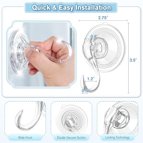 Suction Cup Hooks with Wipes (5 Count)