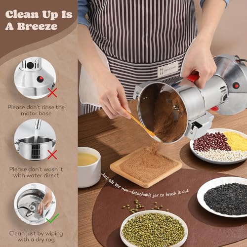 Grain Mill Grinder Electric 500g Commercial Spice Grinder 2500W Stainless Steel Pulverizer Dry Grinder Grinding Machine