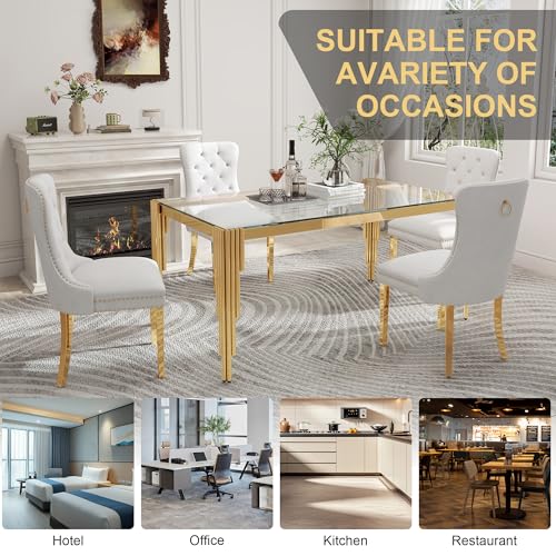 51'' Modern Glass Dining Table for 4 People