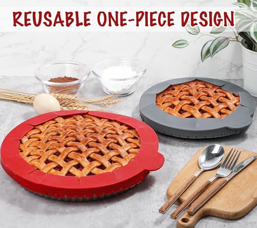 Pie Crust Protector Shield Adjustable Pie Crust Shield Fits 11.5 (2 Count)