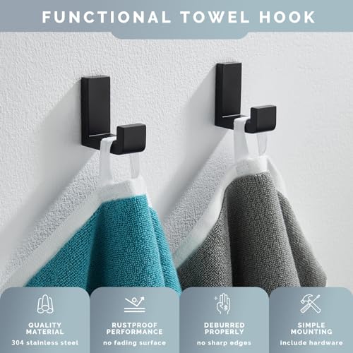 Towel Hooks for Bathrooms (2 Count)